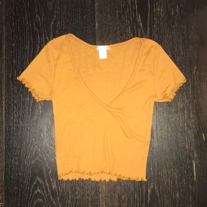 mustard yellow crop top
